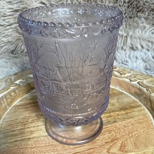 FENTON FROSTED PINK LAVENDER WOODLAND HURRICANE EUC